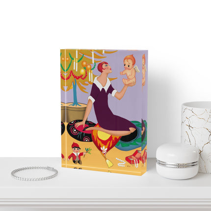 Art Deco Christmas Scented Acrylic Art Block