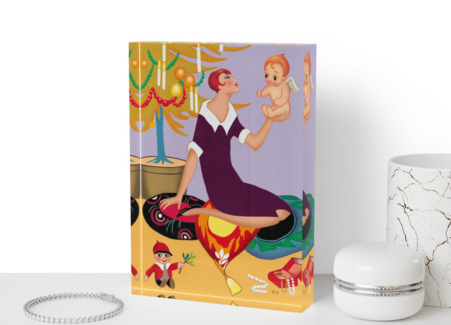 Art Deco Christmas Scented Acrylic Art Block