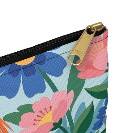 🦜🌺 The Lady Of The Garden Aviary Accessory Pouch – Art Deco Floral Whimsy