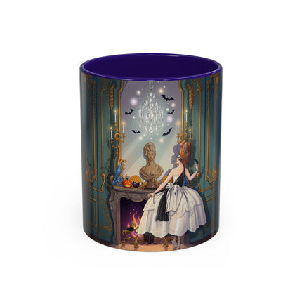 🕯️🎃 The Moonlit Manor Drawing Room Colorful Mug – Elegant Halloween Charm