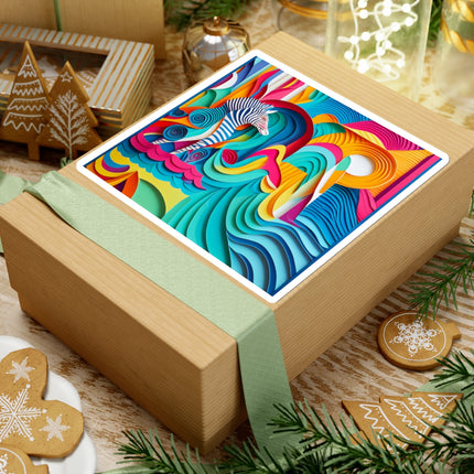 Surfing Zebra Kiss-Cut Stickers (4 Sizes)