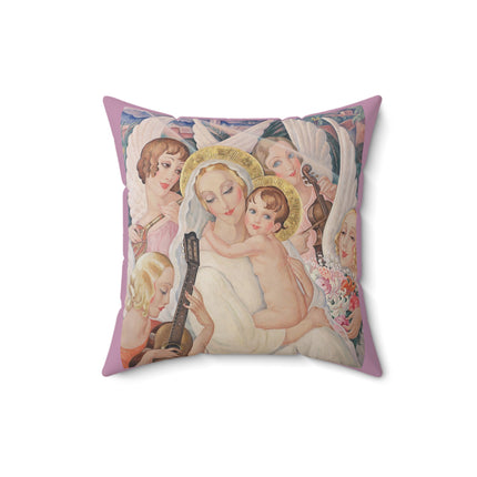 Madonna with Child Surrounded by Musical Angels by Gerda Wegener Spun Polyester Square Pillow