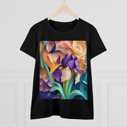 The Elegant Iris Flower Women's Midweight Cotton Tee