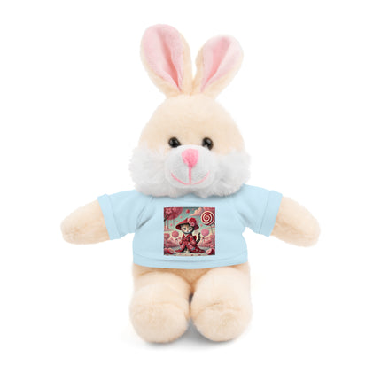 Whimsical Geisha Kitten in a Valentine Garden Stuffed Animals with Tee