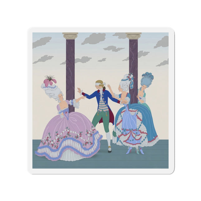 🎭🌸 Blindman’s Bluff Die-Cut Magnets – Rococo Courtship Whimsy