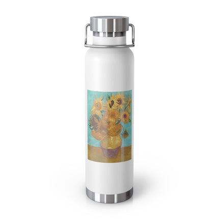 Vase with Twelve Sunflowers by Vincent Van Gogh Copper Vacuum Insulated Bottle, 22oz