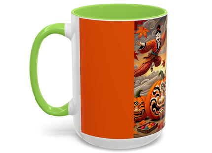 Halloween Rabbit’s Kabuki Jack-o’-Lanterns Colorful Mugs (11oz, 15oz)