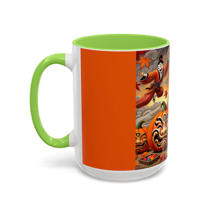 Halloween Rabbit’s Kabuki Jack-o’-Lanterns Colorful Mugs (11oz, 15oz)