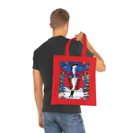 🎄🎭 The Christmas Masquerade Lady Cotton Tote Bag – Art Deco Holiday Glamour