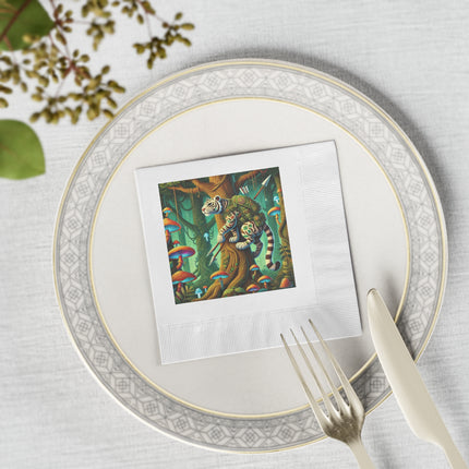 Silent Stripes White Coined Napkins