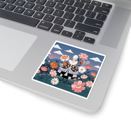 🌸🎀 The Grand Floral Promenade Kiss-Cut Stickers – Art Deco Fashion Fantasy
