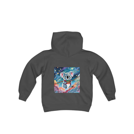 Cute Koala Youth Hooded Sweatshirt – Dreamy Skies & Whimsical Wonder