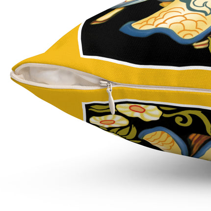 Golden Embrace Spun Polyester Square Pillow