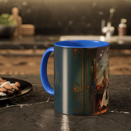 🕯️🎃 The Moonlit Manor Drawing Room Colorful Mug – Elegant Halloween Charm