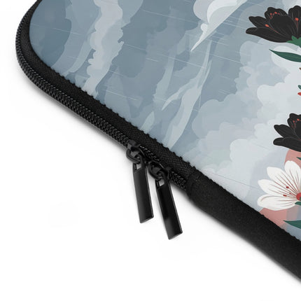 🌧️🌺 The Lady Of The Storm Garden Laptop Sleeve – Art Deco Floral Drama