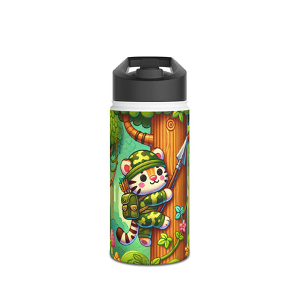 Stealthy Stripes Stainless Steel Water Bottle, Standard Lid