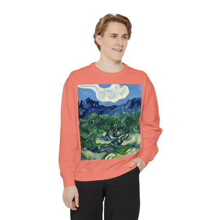 Olive Trees by Vincent Van Gogh Garment-Dyed Sweatshirt