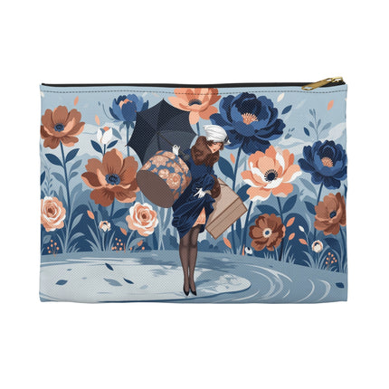 ☂️🌺 The Lady Of The Traveling Garden Accessory Pouch – Art Deco Floral Adventure