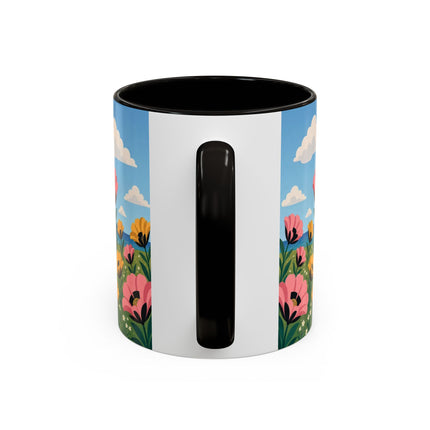 🌸⛵ The Seaside Blossom Promenade Colorful Mug – Art Deco Coastal Elegance