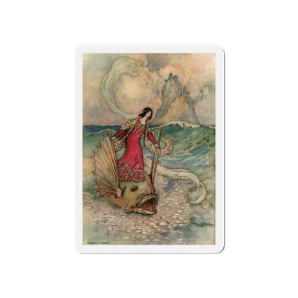 Rita Rides on the Dolphin by Warwick Goble Die-Cut Magnets (5 Sizes)