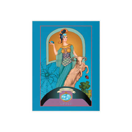 March & Aquamarine Ceramic Tile — Gem Series by Sofia Chiostri