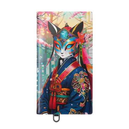 🦊⚔️ Cyberpunk Samurai Maiden Flip Case – Neon Grace & Warrior Courage