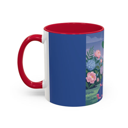 The Lady Of The Garden Stroll Colorful Mugs – Art Deco Botanical Elegance