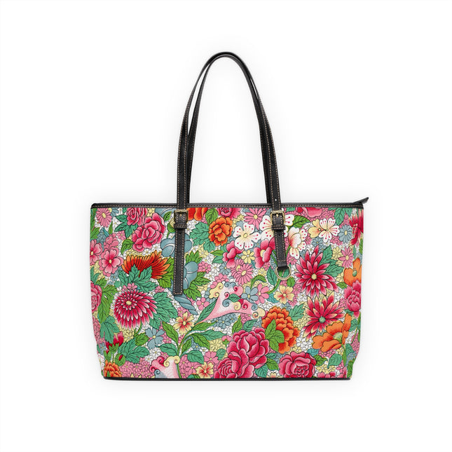 Colorful Flower Pattern by Owen Jones PU Leather Shoulder Bag