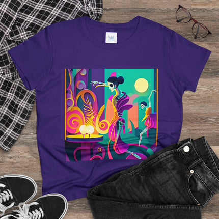 Dance of the Skeleton Ballerinas Women's Midweight Cotton Tee