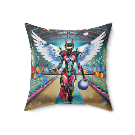 Samurai Robot Angels Spun Polyester Square Pillow
