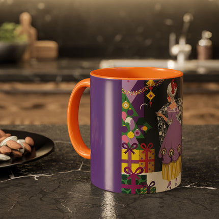 🎁✨ The Lavender Christmas Masquerade Colorful Mug – Art Deco Holiday Fantasy
