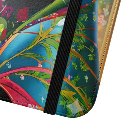 🦝✨ Cybernetic Red Panda Flip Case – Neon Charm & Futuristic Wonder
