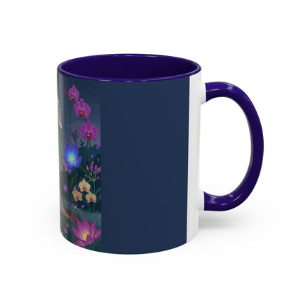 Moonlit Incense Ceremony Colorful Mugs – Art Deco Meditation Garden