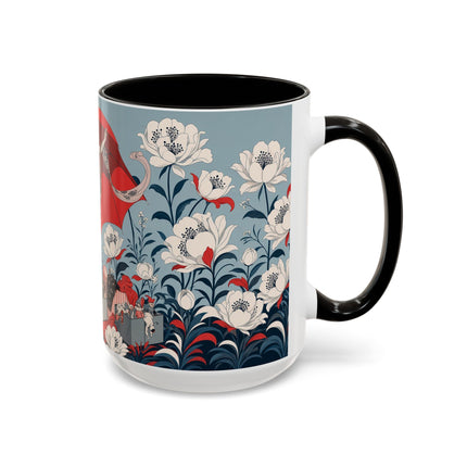 ❤️🌺 The Scarlet Parasol Spectacle Colorful Mug – Art Deco Fashion Elegance