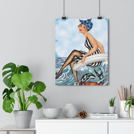 Playful Waves and Fashion Follies Giclée Art Print