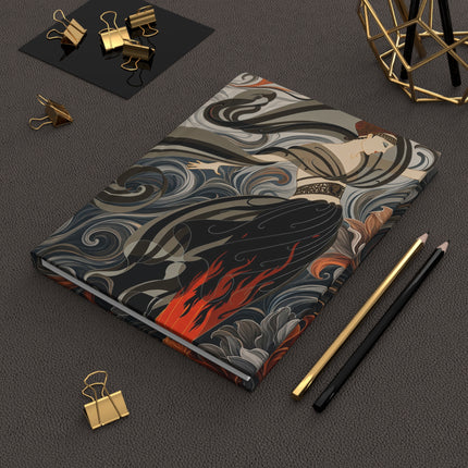 🔥🖤 The Lady Of The Midnight Flame Garden Hardcover Journal – Art Deco Floral Drama