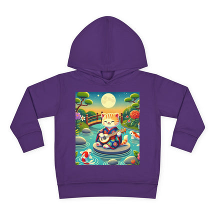 Melodic Kitten by the Koi Pond Toddler Pullover Fleece Hoodie