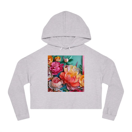 Peonies in Full Bloom Women’s Cropped Hooded Sweatshirt