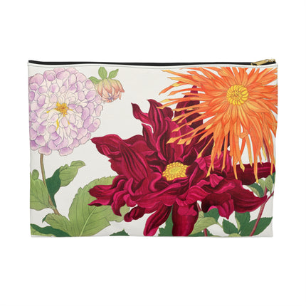 Dahlia Accessory Pouch – Botanical Art Design Inspired By Tanigami Kônan