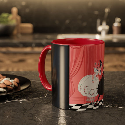The Ladies Behind The Velvet Curtain Colorful Mugs – Art Deco Theatrical Elegance