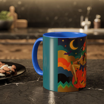 🌙🎃 The Witch Of Crescent Moon Pumpkin Colorful Mug – Colorful Halloween Charm