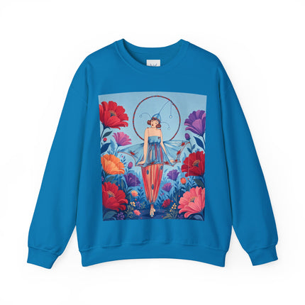 🎪🌺 The Flower Garden Harlequin Crewneck Sweatshirt – Art Deco Fashion Whimsy