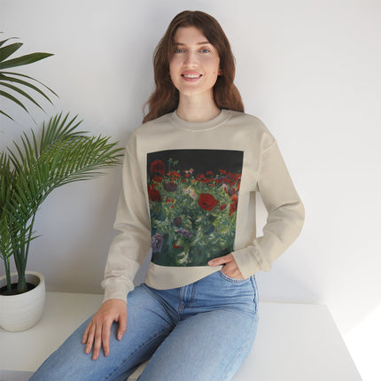 Poppies (A Study of Poppies for Carnation, Lily, Lily, Rose) by John Singer Sargent Heavy Blend™ Crewneck Sweatshirt