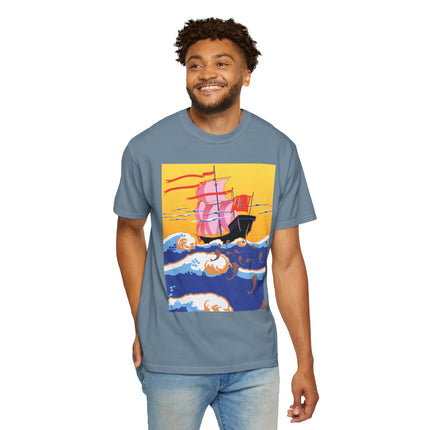 Golden Seas and Whimsical Dreams Unisex Garment-Dyed T-shirt