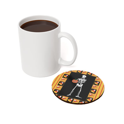 Candy Corn Skeleton Cork Back Coaster