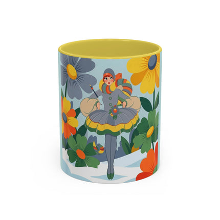 ❄️🌼 The Winter Flower Wanderer Colorful Mug – Colorful Art Deco Snow Fantasy