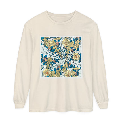 Art Nouveau Dandelion Flower Garment-dyed Long Sleeve T-Shirt