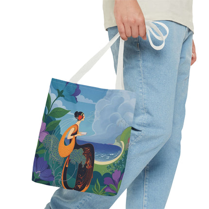 🌊🌺 The Lady Of The Seaside Garden Tote Bag – Art Deco Coastal Fantasy