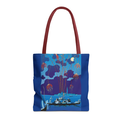 Fireworks in Venice by George Barbier Tote Bag (AOP)