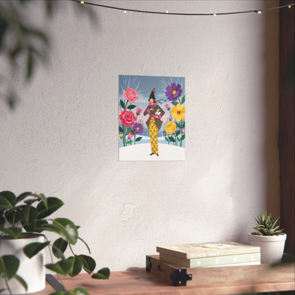 🌸🐇 The Lady Of The Winter Rabbit Garden Matte Vertical Poster – Art Deco Floral Fashion